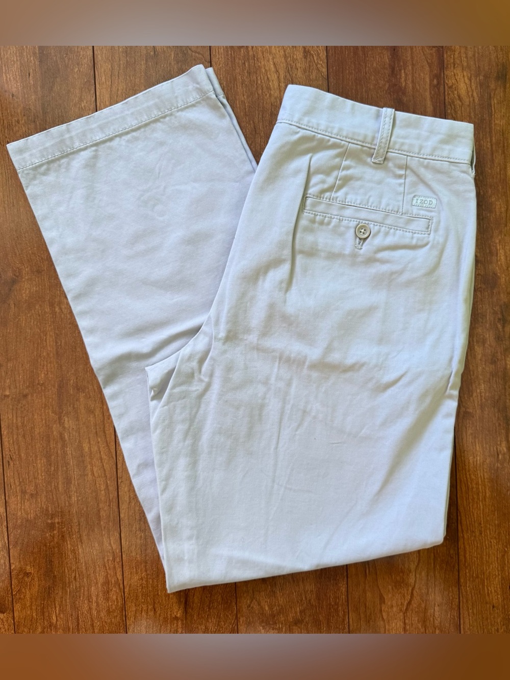 IZOD Men's Classic Fit Saltwater Chino Pants - Beige 33x32